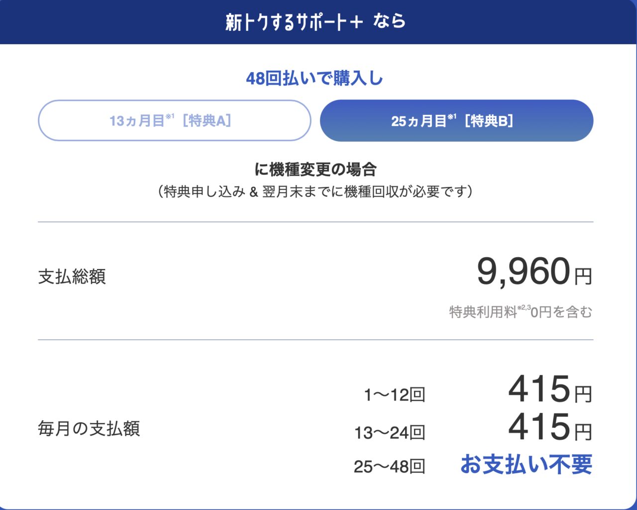 app品 2本 1500円割引 メモ】ソフトバンクの新トクするサポート＋の特典利用料と早期利用料